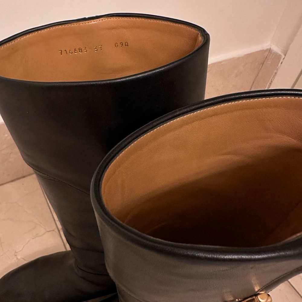 Gucci Horsebit Riding Boots, Black Leather, EU 37 - Picture 4 of 5